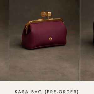 BRAND NEW KASA KHOI Bag, Wine Color, Small Kisslock Bag